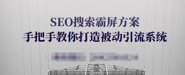 SEO搜索霸屏方案，手把手教你打造被动引流系统【视频课程】-久创网