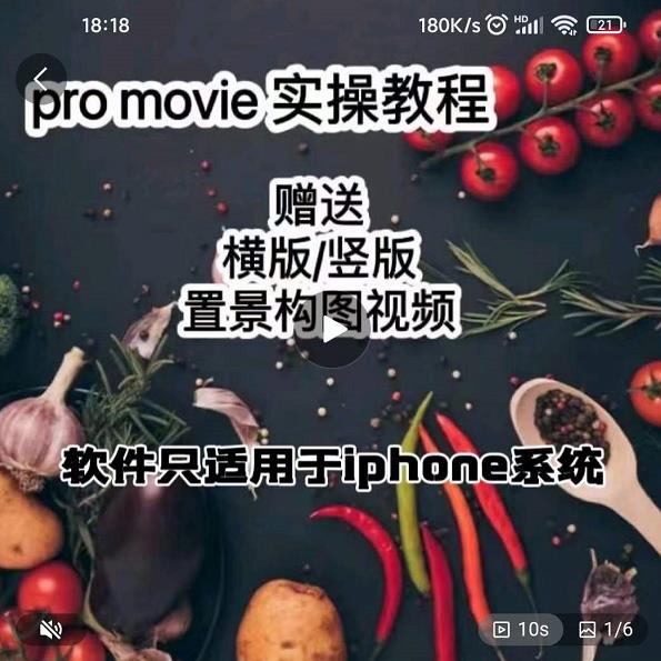 漆十二美食摄影，25​节promovie实操高手课节-久创网