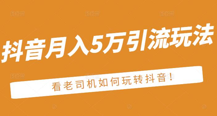 老古董·抖音月入5万引流玩法，看看老司机如何玩转抖音(附赠：抖音另类引流思路)-久创网