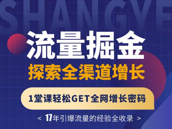 张琦流量掘金探索全渠道增长，1堂课轻松GET全网增长密码-久创网