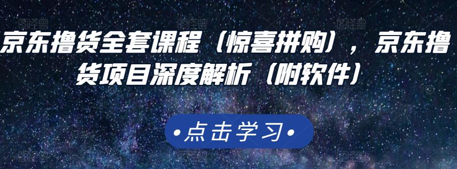 京东撸货全套课程（惊喜拼购），京东撸货项目深度解析（附软件）-久创网