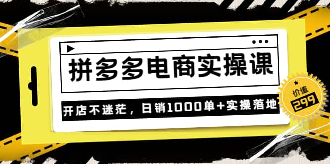 《拼多多电商实操课》开店不迷茫，日销1000单 实操落地（价值299元）-久创网