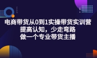 电商带货从0到1实操带货实训营:提高认知,少走弯路,做一个专业带货主播-久创网