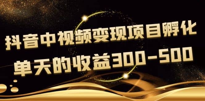 黄岛主《抖音中视频变现项目孵化》单天的收益300-500 操作简单粗暴-久创网