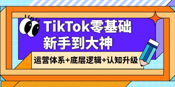 TikTok零基础新手到大神：运营体系 底层逻辑 认知升级（9节系列课）-久创网