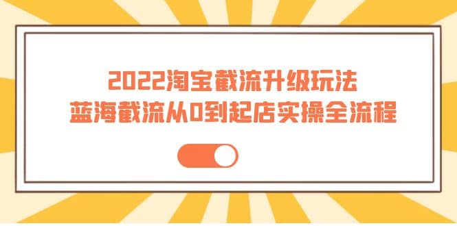 2022淘宝截流升级玩法：蓝海截流从0到起店实操全流程 价值千元-久创网