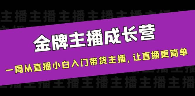 金牌主播成长营，一周从直播小白入门带货主播，让直播更简单-久创网