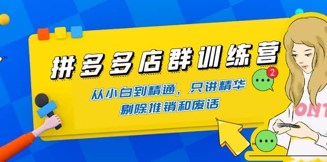 拼多多店群训练营：从小白到精通，只讲精华，剔除推销和废话-久创网