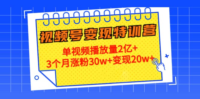 20天视频号变现特训营：单视频播放量2亿-久创网