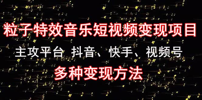 《粒子特效音乐短视频变现项目》主攻平台 抖音、快手、视频号 多种变现方法-久创网