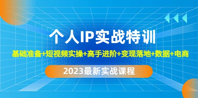 2023个人IP实战特训：基础准备 短视频实操 高手进阶 变现落地 数据 电商-久创网