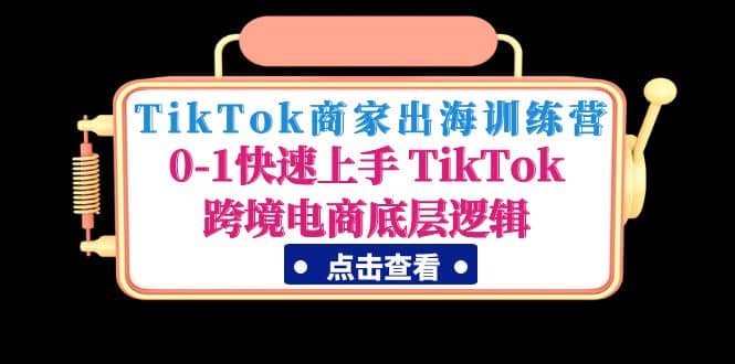 TikTok商家出海训练营：0-1快速上手 TikTok跨境电商底层逻辑(无水印)-久创网