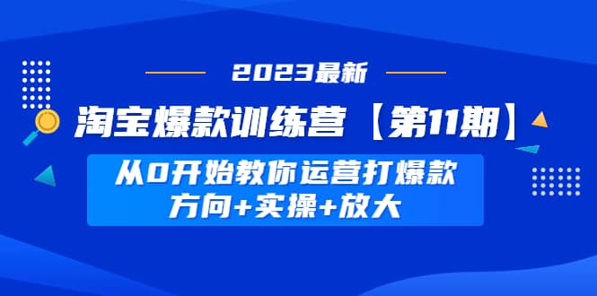 淘宝爆款训练营【第11期】 从0开始教你运营打爆款，方向 实操 放大-久创网