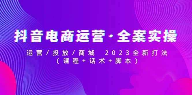 抖音电商运营·全案实操：运营/投放/商城 2023全新打法-久创网