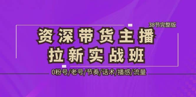 资深·带货主播拉新实战班，0粉号/老号/节奏/话术/播感/流量-38节完整版-久创网