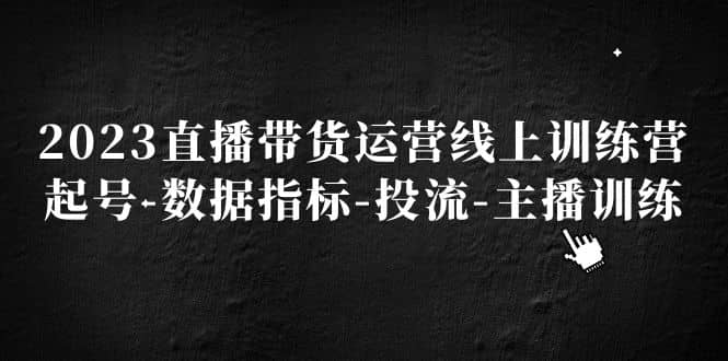 2023直播带货运营线上训练营，起号-数据指标-投流-主播训练-久创网