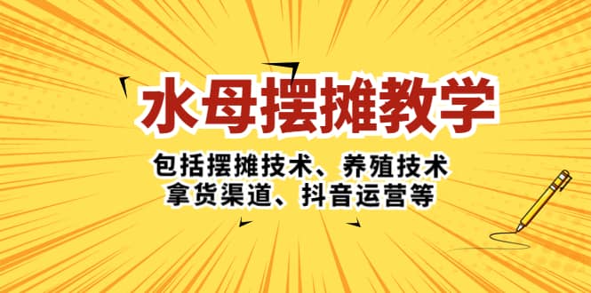 水母·摆摊教学，包括摆摊技术、养殖技术、拿货渠道、抖音运营等-久创网