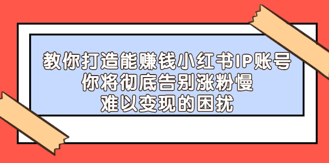 教你打造能赚钱小红书IP账号，了解透彻小红书的真正玩法-久创网