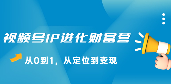 视频号iP进化财富营第1期，21天从0到1，从定位到变现-久创网