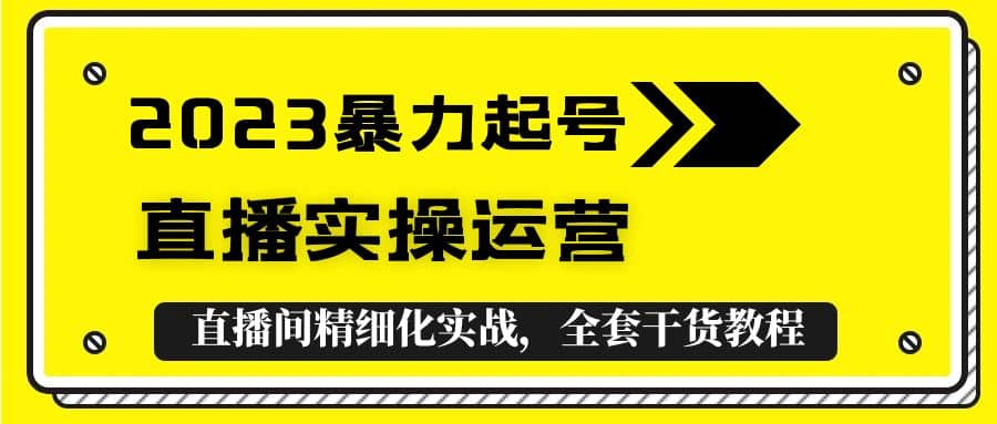 2023暴力起号 直播实操运营，全套直播间精细化实战，全套干货教程-久创网