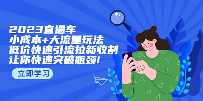 2023直通小成本 大流量玩法，低价快速引流拉新收割，让你快速突破瓶颈-久创网