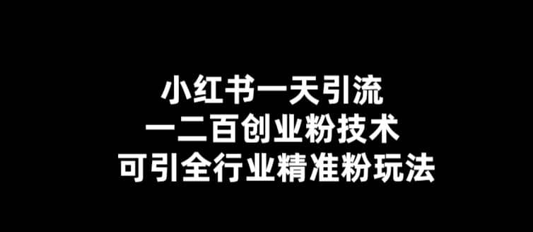 【引流必备】小红书一天引流一二百创业粉技术，可引全行业精准粉玩法-久创网