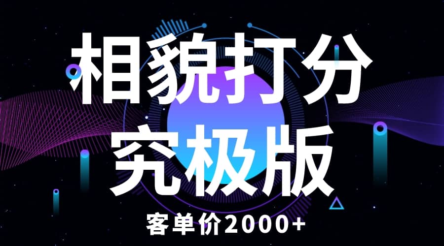 相貌打分究极版，客单价2000 纯新手小白就可操作的项目-久创网