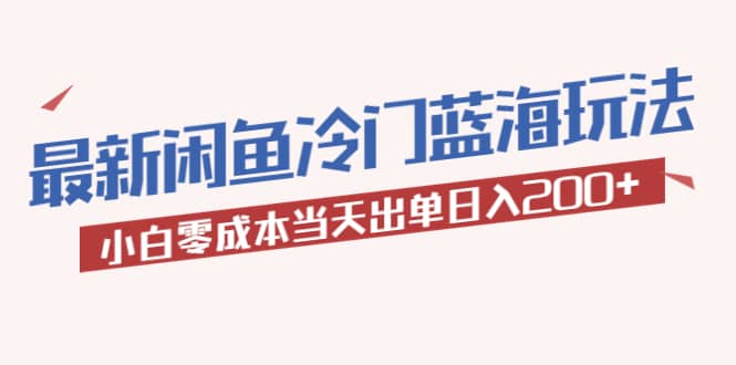 2023最新闲鱼冷门蓝海玩法，小白零成本当天出单日入200-久创网