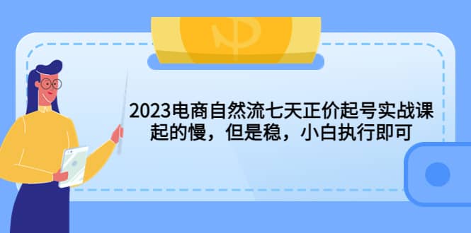 2023电商自然流七天正价起号实战课：起的慢，但是稳，小白执行即可-久创网