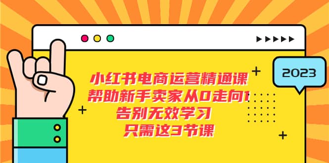 小红书电商·运营精通课，帮助新手卖家从0走向1 告别无效学习（7节视频课）-久创网