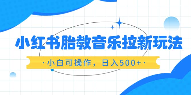 小红书胎教音乐拉新玩法，小白可操作，日入500 （资料已打包）-久创网