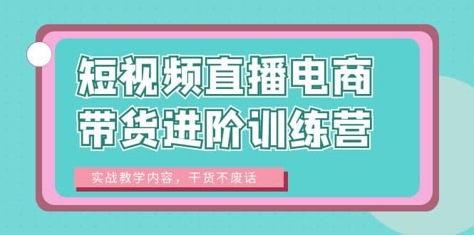 短视频直播电商带货进阶训练营：实战教学内容，干货不废话-久创网