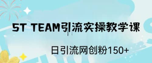 ST TEAM引流实操课，日引流网创粉100-久创网