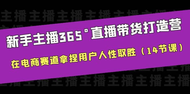 新手主播365°直播带货·打造营，在电商赛道拿捏用户人性取胜（14节课）-久创网