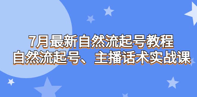 7月最新自然流起号教程，自然流起号、主播话术实战课-久创网