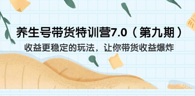 养生号带货特训营7.0（第九期）收益更稳定的玩法 让你带货收益爆炸（11节）-久创网