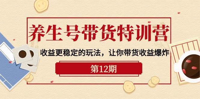 养生号带货特训营【12期】收益更稳定的玩法，让你带货收益爆炸-9节直播课-久创网