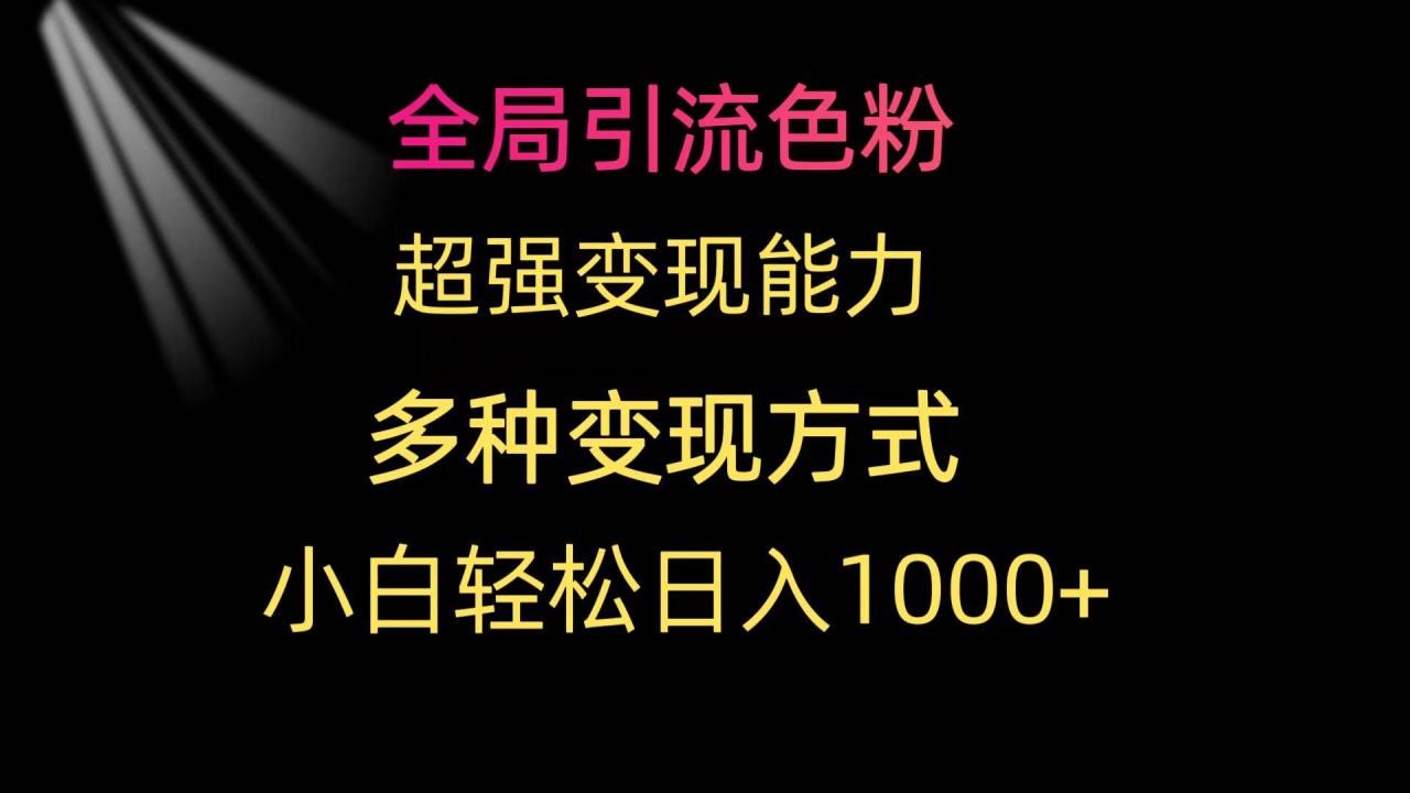 全局引流色粉 超强变现能力 多种变现方式 小白轻松日入1000+-久创网