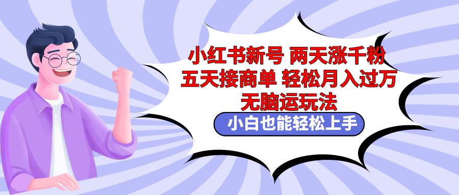 小红书新号两天涨千粉五天接商单轻松月入过万 无脑搬运玩法 小白也能轻…-久创网