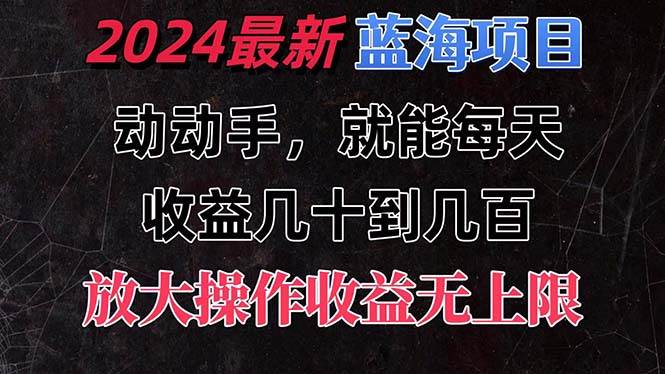 有手就行的2024全新蓝海项目，每天1小时收益几十到几百，可放大操作收…-久创网