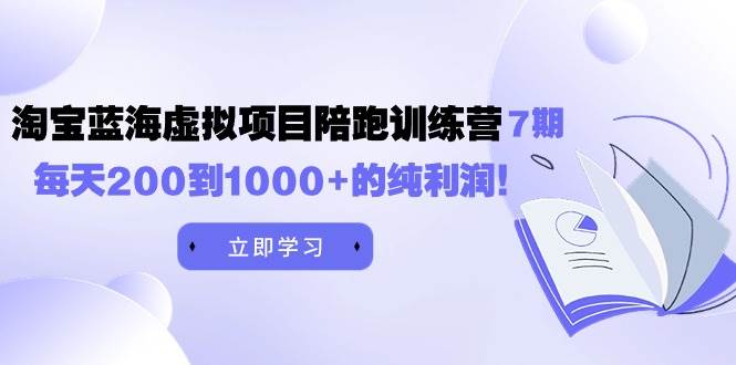 黄岛主《淘宝蓝海虚拟项目陪跑训练营7期》每天200到1000+的纯利润-久创网