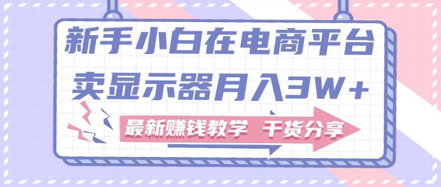 新手小白如何做到在电商平台卖显示器月入3W+，最新赚钱教学干货分享-久创网