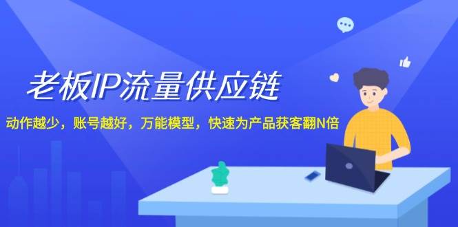 老板 IP流量 供应链，动作越少，账号越好，万能模型，快速为产品获客翻N倍-久创网