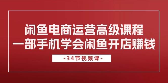 闲鱼电商运营高级课程，一部手机学会闲鱼开店赚钱（34节课）-久创网