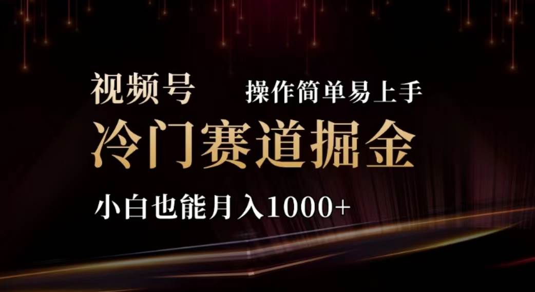 2024视频号冷门赛道掘金，操作简单轻松上手，小白也能月入1000+-久创网