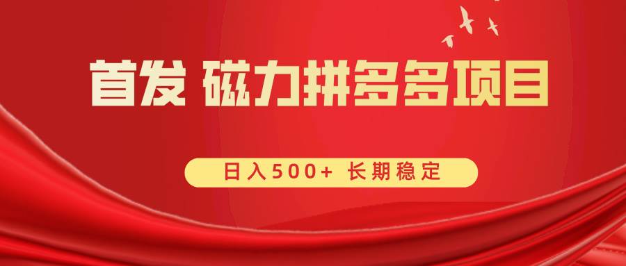 图片[1]-首发 磁力拼多多自撸  日入500+-久创网