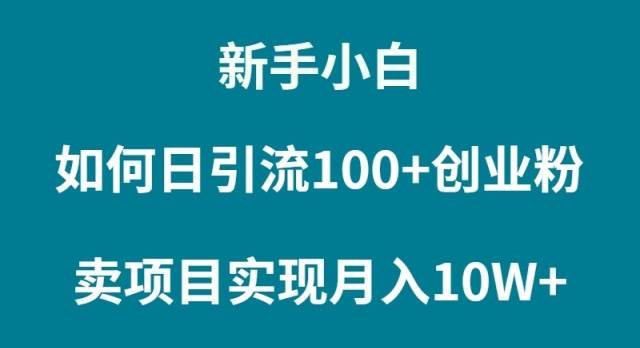 新手小白如何通过卖项目实现月入10W+-久创网