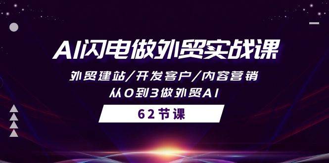 AI闪电做外贸实战课，外贸建站/开发客户/内容营销/从0到3做外贸AI-62节-久创网