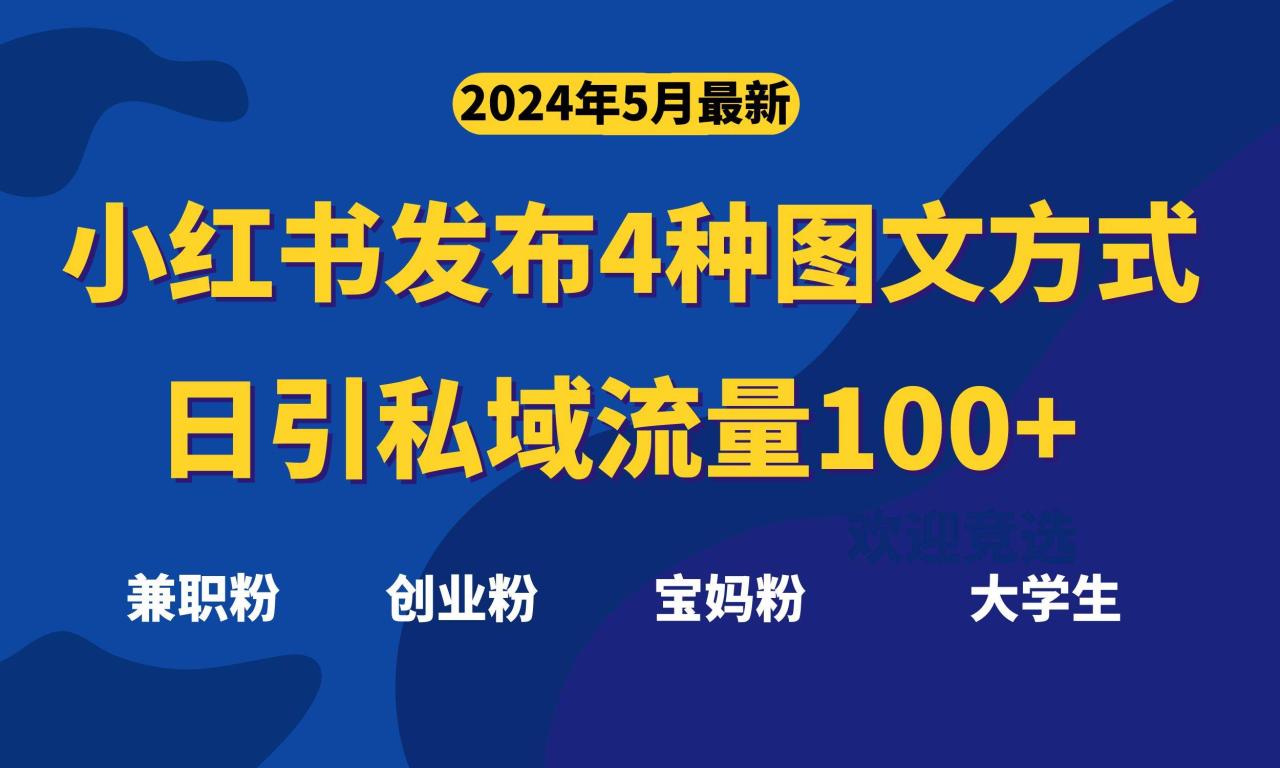 最新小红书发布这四种图文，日引私域流量100+不成问题，-久创网