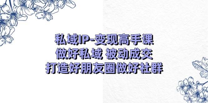 私域IP-变现高手课：做好私域 被动成交，打造好朋友圈做好社群（18节）-久创网